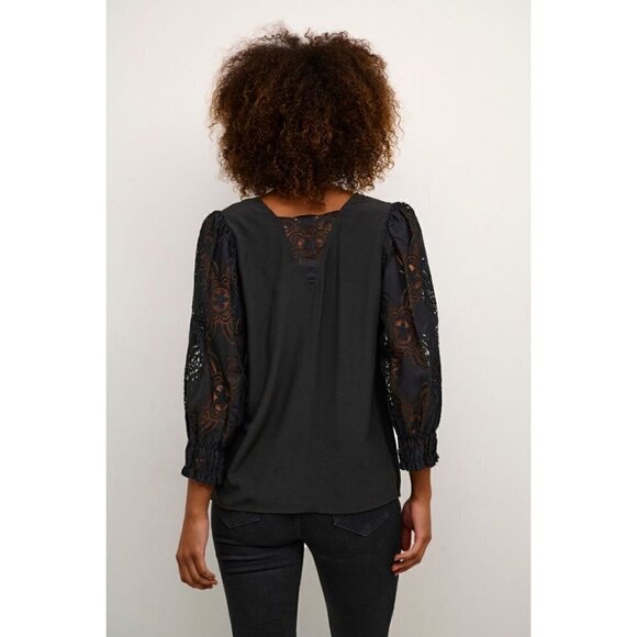 NWT CULTURE Asmine Black Lace Blouse - Picture 6 of 6
